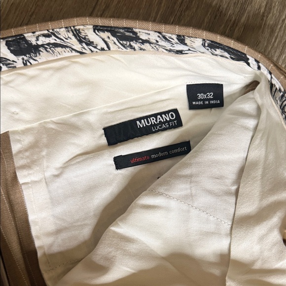 Murano Classic Beige Pinstripe Suit for Men-medium, 30x32 - Picture 9 of 13